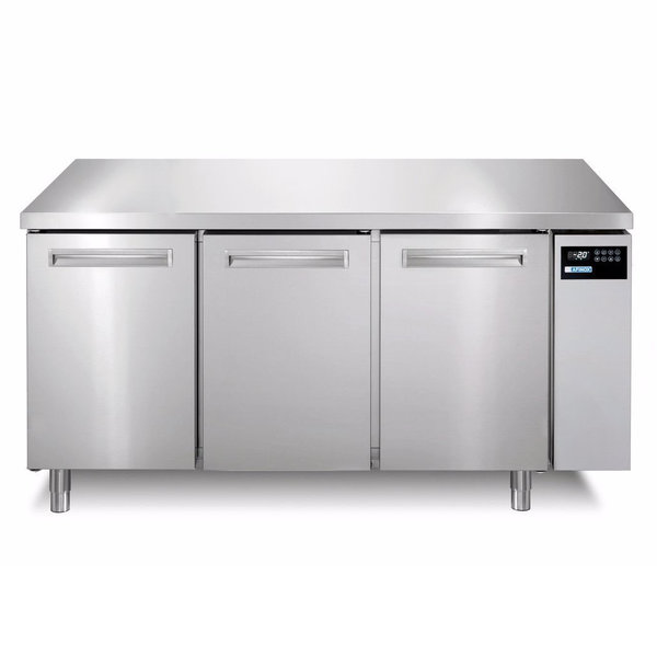 Koelwerkbank | SPRING | 420L | 3 Deuren (1/1 GN) | Voor Externe Koelunit | 1585x700x900(h)mm