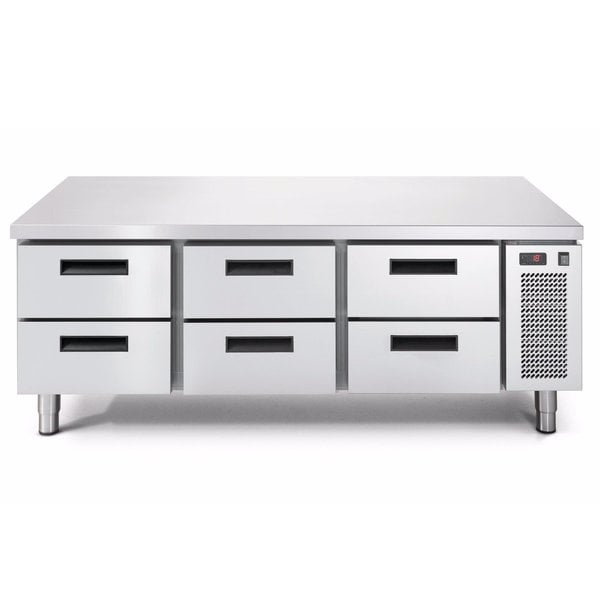 Koelwerkbank | LINEAR | Laag Model | 250L | 6 Laden (1/1 GN) | -2°C/+7°C | Geforceerd | 0.12kW | 1600x685x613(h)mm