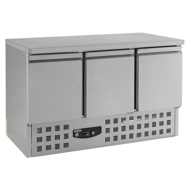 Koelwerkbank | 400L | 3 Deuren (1/1 GN) | +2°C/+8°C | Statisch + Ventilator | 1365x700x875(h)mm
