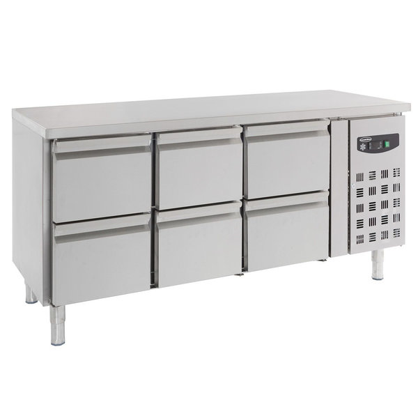 Koelwerkbank | 417L | 6 Laden | +2°C/+8°C | Geforceerd | 1795x700x850(h)mm