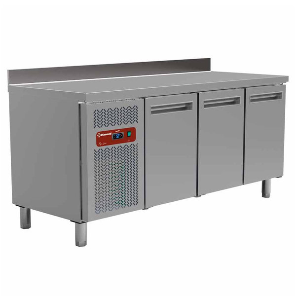 Koelwerkbank | 405L | 3 Deuren (1/1 GN) | 0°C/+8°C | Geventileerd | 0.35kW | Achteropstand | 1800x700x880/1000(h)mm