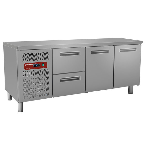Koelwerkbank | 395L | 2 Deuren + 2 Laden | 0°C/+8°C | Geventileerd | 0.36kW | 2000x600x880/900(h)mm