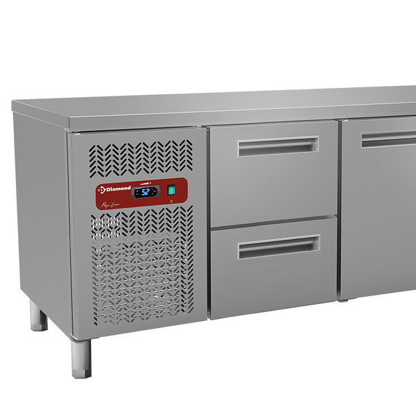 Koelwerkbank | 395L | 2 Deuren + 2 Laden | 0°C/+8°C | Geventileerd | 0.36kW | 2000x600x880/900(h)mm