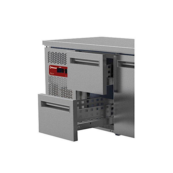 Koelwerkbank | 395L | 2 Deuren + 2 Laden | 0°C/+8°C | Geventileerd | 0.36kW | 2000x600x880/900(h)mm