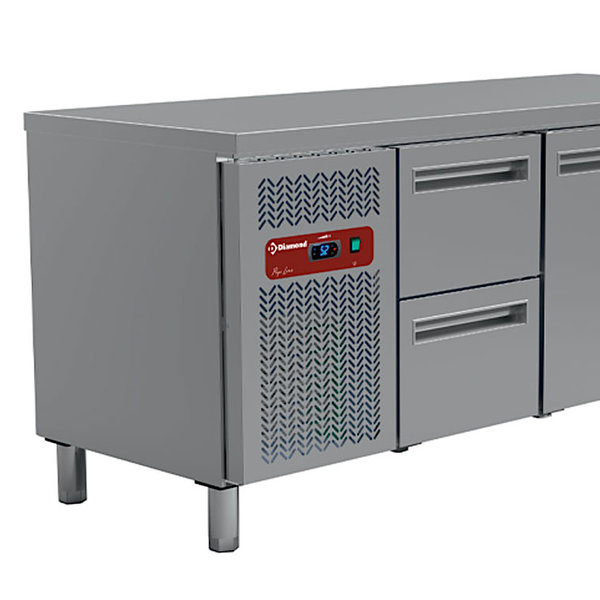 Koelwerkbank | 405L | 2 Deuren + 2 Laden (1/1 GN) | 0°C/+8°C | Geventileerd | 0.35kW | 1800x700x880/900(h)mm