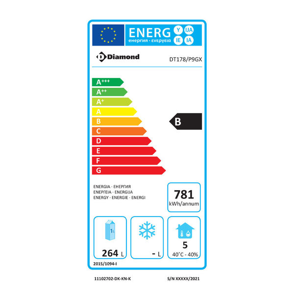 Koelwerkbank | 405L | 3 Deuren (1/1 GN) | -2°C/+8°C | Statisch/Geventileerd | 0.25kW | 1795x700x866/960(h)mm