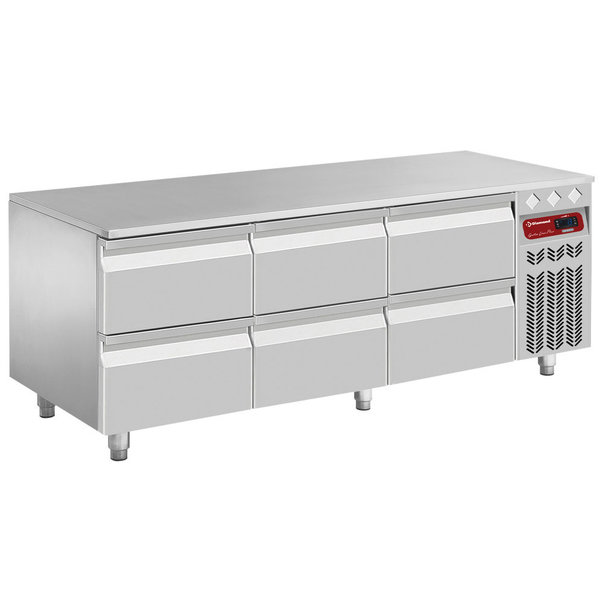 Koelwerkbank | Laag Model | 280L | 6 Laden (1/1 GN) | -2°C/+8°C | Geventileerd | 0.16kW | 1600x700x645/705(h)mm