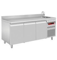 Diamond Koelwerkbank | Spoelbak | 405L | 3 Deuren (1/1 GN) | -2°C/+8°C | Statisch/Geventileerd | 0.25kW | Achteropstand | 1795x700x866/1045(h)mm