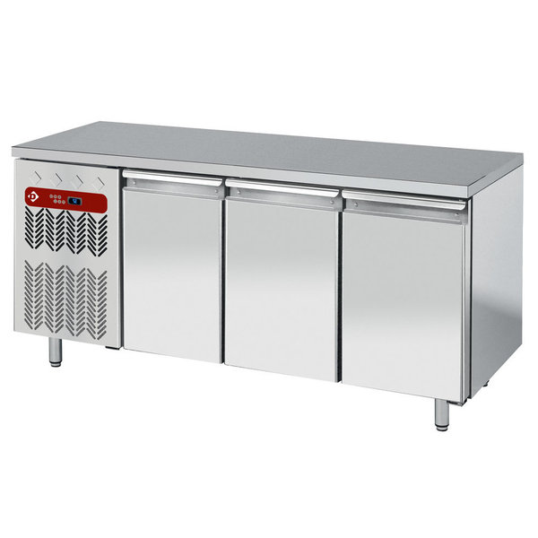 Koelwerkbank | Energiezuinig | 405L | 3 Deuren (1/1 GN) | -2°C/+8°C | Geforceerd | 0.36kW | 1805x700x880/900(h)mm
