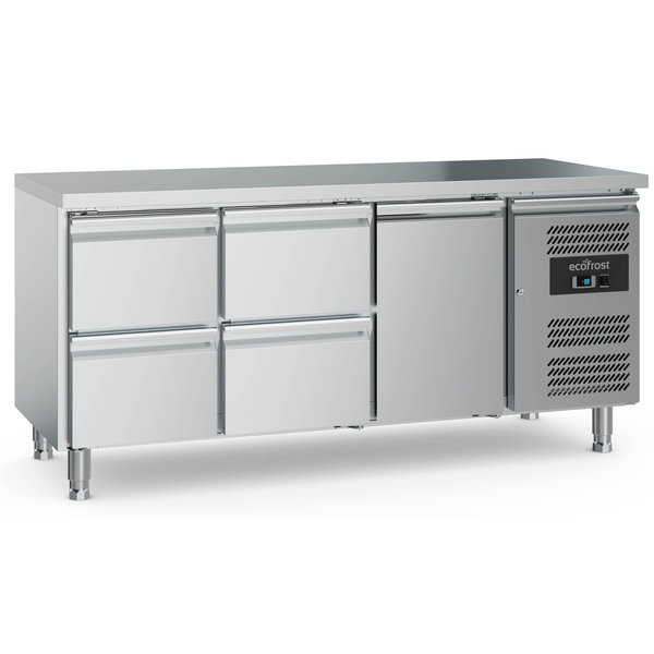 Koelwerkbank | 417L | 1 Deur + 4 Laden (1/1 GN) | +2°C/+8°C | Geforceerd | 1795x700x850(h)mm