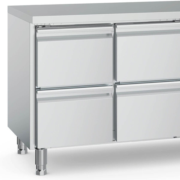 Koelwerkbank | 417L | 1 Deur + 4 Laden (1/1 GN) | +2°C/+8°C | Geforceerd | 1795x700x850(h)mm