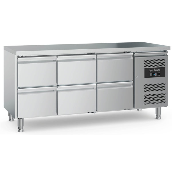 Koelwerkbank | 417L | 6 Laden | +2°C/+8°C | Geforceerd | 1795x700x850(h)mm
