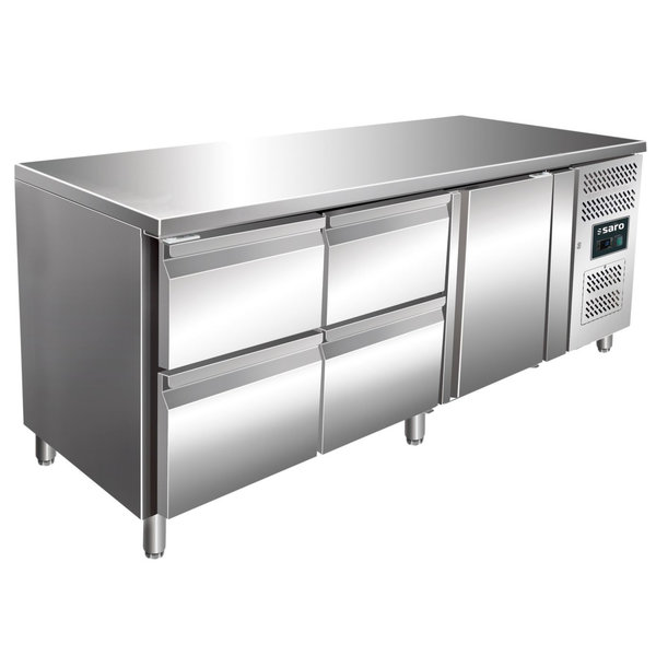 Koelwerkbank | 465L | 1 Deur + 4 Laden (1/1 GN) | +2°C/+8°C | Geforceerd | 1795x700x890/950(h)mm