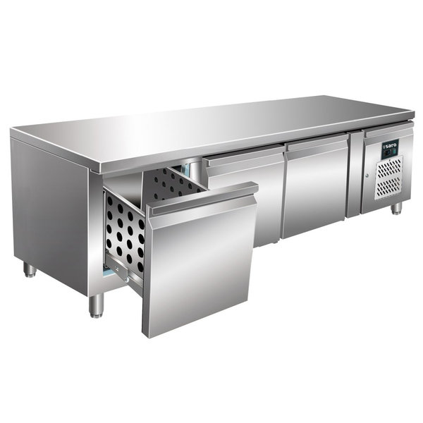 Koelwerkbank | Laag Model | 317L | 3 Laden ( 1/1 GN) | -2°C/+8°C | Geforceerd | 0.35kW | 1795x700x650(h)mm