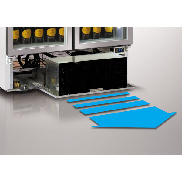 Koelkast | 410L | Wit/RVS | 0°C/+10°C | Geforceerd | 650x720x1990(h)mm