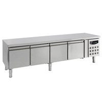 CombiSteel Koelwerkbank | STANDARD LINE | Laag Model | 380L | 4 Deuren (1/1 GN) | +2°C/+8°C | Geforceerd | 2230x700x650(h)mm