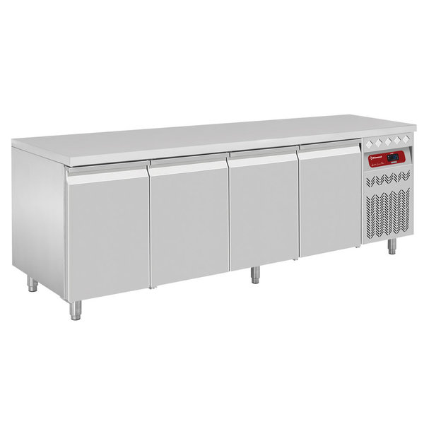 Koelwerkbank | 550L | 4 Deuren (1/1 GN) | -2°C/+8°C | Geventileerd | 0.38kW | 2260x700x866/960(h)mm