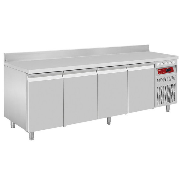 Koelwerkbank | 550L | 4 Deuren (1/1 GN) | -2°C/+8°C | Geventileerd | 0.38kW | Achteropstand | 2260x700x866/1045(h)mm