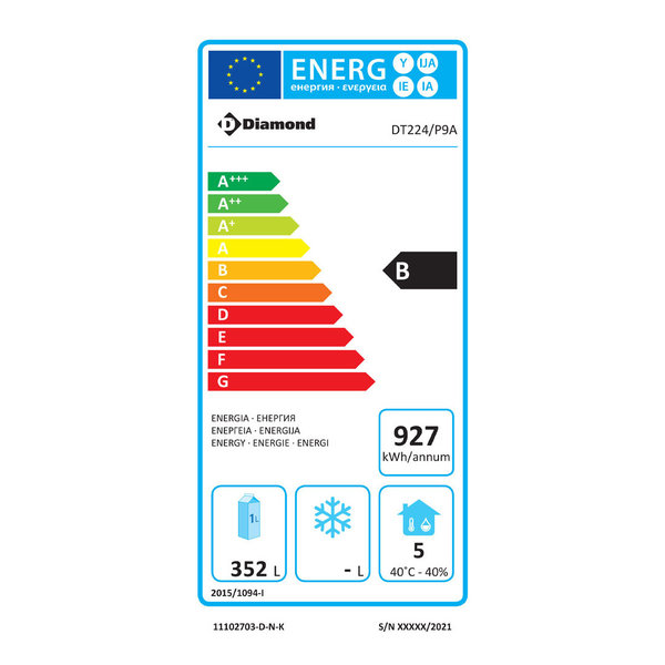 Koelwerkbank | 550L | 4 Deuren (1/1 GN) | -2°C/+8°C | Geventileerd | 0.38kW | Achteropstand | 2260x700x866/1045(h)mm