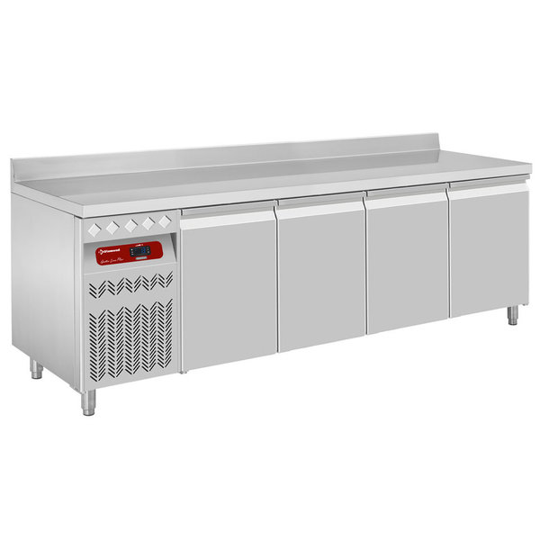 Koelwerkbank | 550L | 4 Deuren (1/1 GN) | -2°C/+8°C | Geventileerd | 0.38kW | Achteropstand | 2260x700x866/1045(h)mm