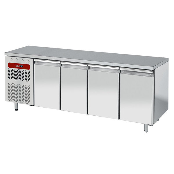 Koelwerkbank | Energiezuinig | 550L | 4 Deuren (1/1 GN) | -2°C/+8°C | Geforceerd | 0.36kW | 2250x700x880/900(h)mm