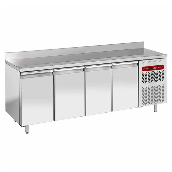Koelwerkbank | Energiezuinig | 550L | 4 Deuren (1/1 GN) | -2°C/+8°C | Geforceerd | 0.36kW | Achteropstand | 2250x700x880/985(h)mm