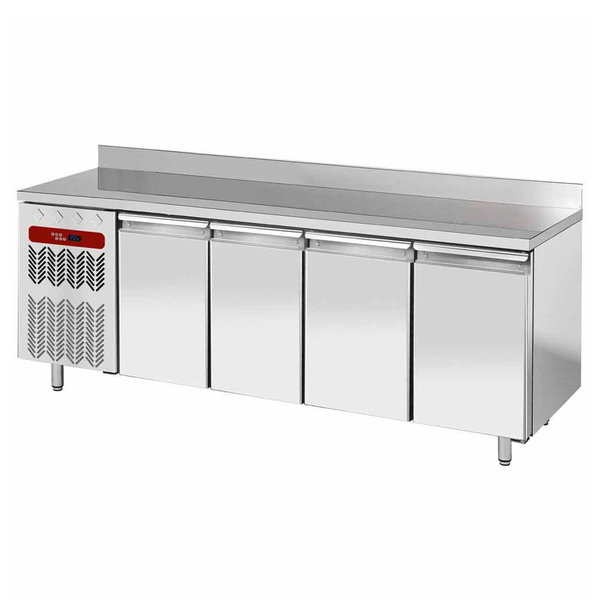 Koelwerkbank | Energiezuinig | 550L | 4 Deuren (1/1 GN) | -2°C/+8°C | Geforceerd | 0.36kW | Achteropstand | 2250x700x880/985(h)mm