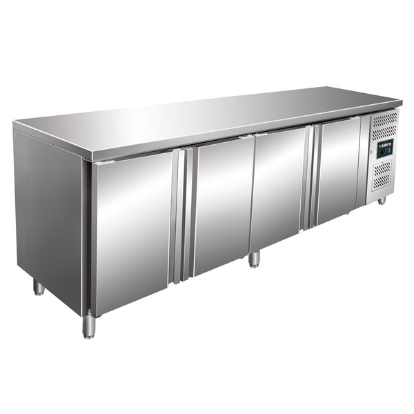 Koelwerkbank | 615L | 4 Deuren (1/1 GN) | -2°C/+8°C | Geforceerd | 0.3kW | 2230x700x850/950(h)mm