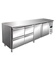 Saro Koelwerkbank | 615L | 2 Deuren + 4 Laden (1/1 GN) | -2°C/+8°C | Geforceerd | 2230x700x850/950(h)mm 