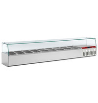 Diamond Opzetkoelvitrine | 9x 1/4 GN | 0°C/+8°C | Statisch | 0.14kW | 2020x324x387/401(h)mm 