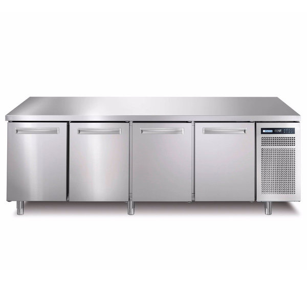 Koelwerkbank | SPRING | 550L | 4 Deuren (1/1 GN) | -2°C/+7°C | Geforceerd | 0.25kW | 2182x690x850(h)mm