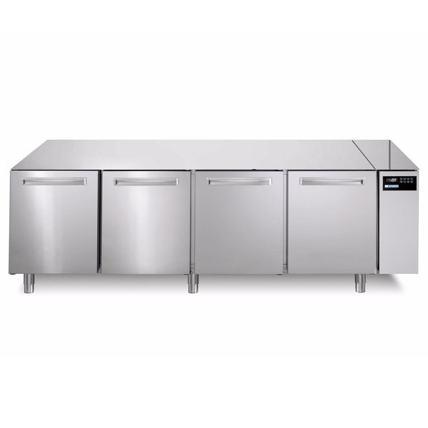 Bakkerij Koelwerkbank | SPRING | 770L | 4 Deuren (EN600x400) | Voor Externe Koelunit | Zonder Werkblad | 2420x790x800(h)mm