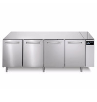 Afinox Koelwerkbank | SPRING | 640L | 4 Deuren (1/1 GN) | -2°C/+7°C | Geforceerd | 0.25kW | Zonder Werkblad | 2182x690x850(h)mm