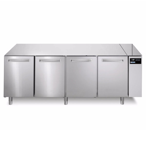 Koelwerkbank | SPRING | 640L | 4 Deuren (1/1 GN) | -2°C/+7°C | Geforceerd | 0.25kW | Zonder Werkblad | 2182x690x850(h)mm