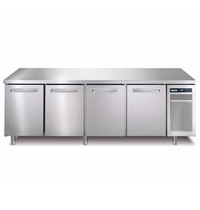 Afinox Bakkerij Koelwerkbank | SPRING | 770L | 4 Deuren (EN600x400) | -2°C/+7°C | Geforceerd | 0.25kW | 2560x800x850(h)mm