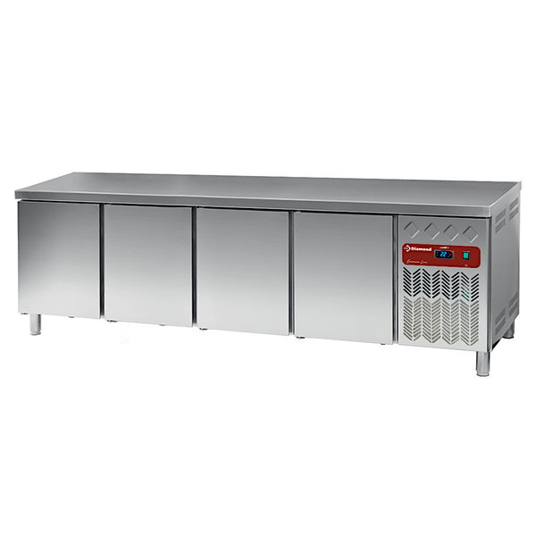 Bakkerij Koelwerkbank | 760L | 4 Deuren (EN600x400) | 0°C/+8°C | Geventileerd |0.52kW | 2542x800x880/900(h)mm