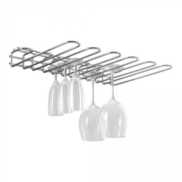 Glazenophangrek | Verchroomd | Ca. 20 Glazen | Plafondmodel | 450x320x60(h)mm