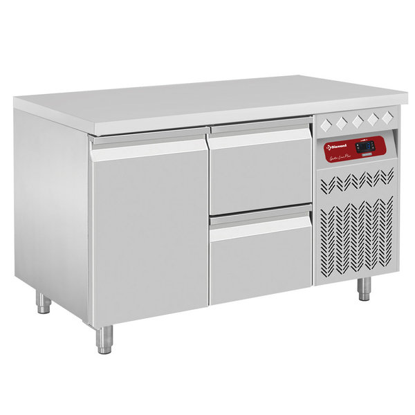 Koelwerkbank | 260L | 1 Deuren + 2 Laden (1/1 GN) | -2°C/+8°C | Geventileerd | 0.18kW | 1330x700x866/960(h)mm