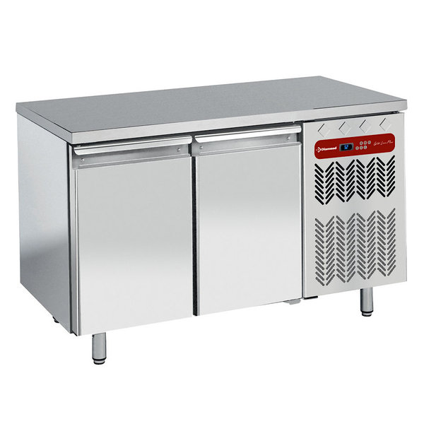 Koelwerkbank | Energiezuinig | 260L | 2 Deuren (1/1 GN) | -2°C/+8°C | Geforceerd | 0.36kW | 1355x700x880/900(h)mm