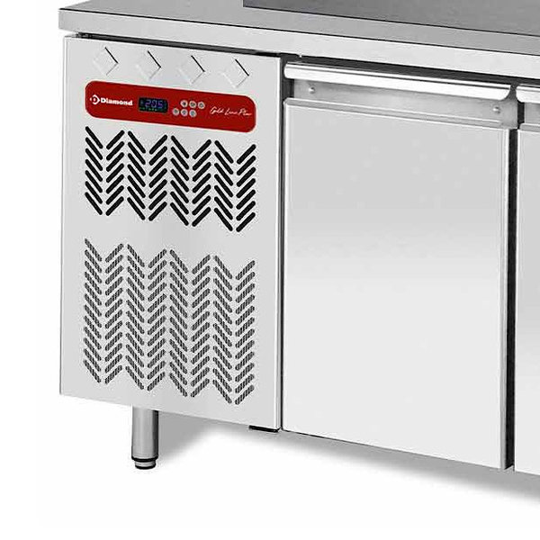 Koelwerkbank | Energiezuinig | 260L | 2 Deuren (1/1 GN) | -2°C/+8°C | Geforceerd | 0.36kW | 1355x700x880/900(h)mm