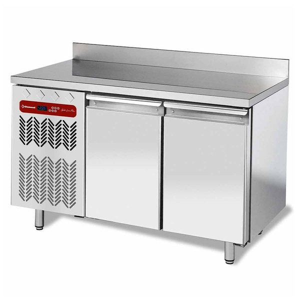 Koelwerkbank | GASTRO LINE | Energiezuinig | 260L | 2 Deuren (1/1 GN) | -2°C/+8°C | Geforceerd | Achteropstand | 1355x700x880/985(h)mm