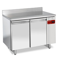Diamond Koelwerkbank | 293L | 2 Deuren (EN600x400) | Voor Externe Koelunit | Achteropstand | 1295x800x880/1000(h)mm