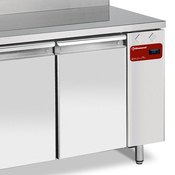 Bakkerij Koelwerkbank | 293L | 2 Deuren (EN600x400) | Voor Externe Koelunit | Achteropstand | 1295x800x880/1000(h)mm