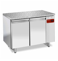 Diamond Koelwerkbank | 293L | 2 Deuren (EN600x400) | Voor Externe Koelunit | Natuursteen Werkblad | 1295x800x880/900(h)mm