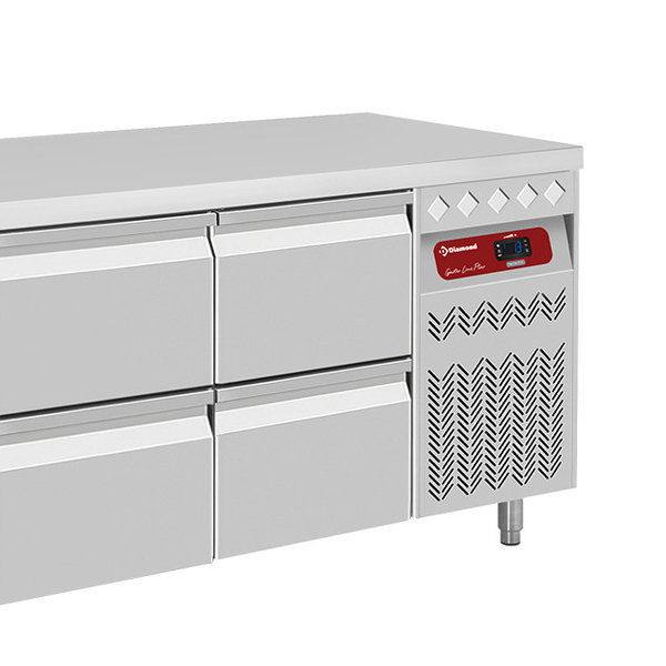 Koelwerkbank | 405L | 1 Deur + 4 Laden (1/1 GN) | -2°C/+8°C | Statisch/Geventileerd | 0.25kW | 1795x700x866/960(h)mm