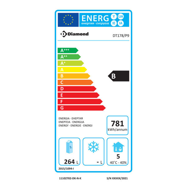 Koelwerkbank | 405L | 6 Laden (1/1 GN) | -2°C/+8°C | Statisch/Geventileerd | 0.25kW | 1795x700x866/960(h)mm