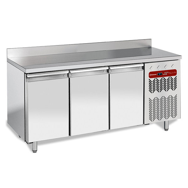 Bakkerij Koelwerkbank | Energiezuinig | 550L | 3 Deuren (EN600x400) | -2°C/+8°C | Geforceerd | 0.36kW | Achteropstand | 2030x800x880/1000(h)mm