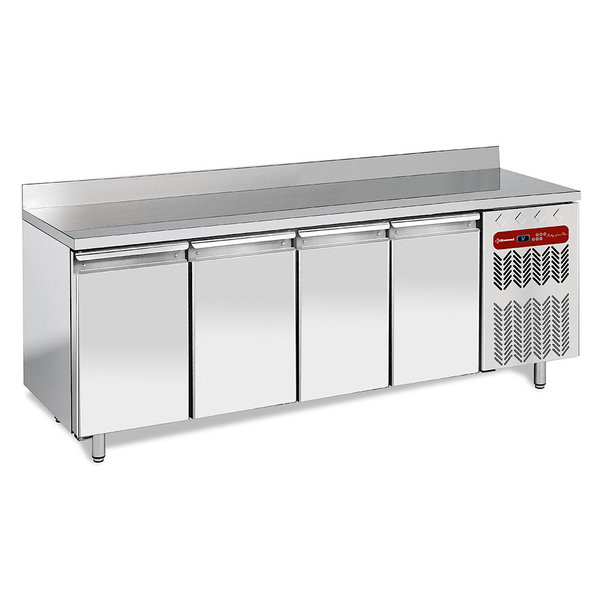 Bakkerij Koelwerkbank | Energiezuinig | 760L | 4 Deuren (EN600x400) | -2°C/+8°C | Geforceerd | 0.36kW | Achteropstand | 2550x800x880/1000(h)mm