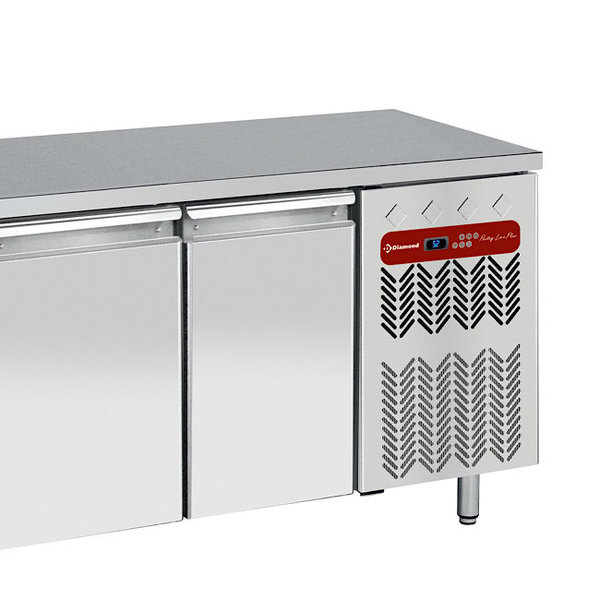 Bakkerij Koelwerkbank | Energiezuinig | 760L | 4 Deuren (EN600x400) | -2°C/+8°C | Geforceerd | 0.36kW | 2550x800x880/900(h)mm