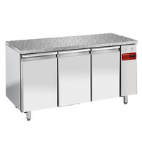 Diamond Koelwerkbank | 550L | 3 Deuren (EN600x400) | Voor Externe Koelunit | Natuursteen Werkblad | 1820x800x880/900(h)mm